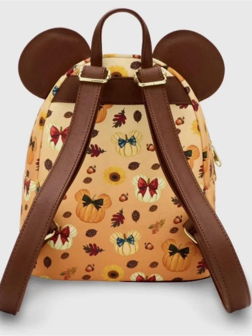 Loungefly DISNEYMini Backpack Minnie Mouse Pumpkin Fall with Ears & Bow NWT